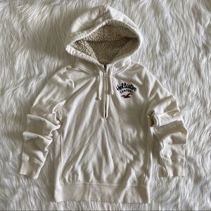 Hollister 1/3 zipper White Hoodie Size S